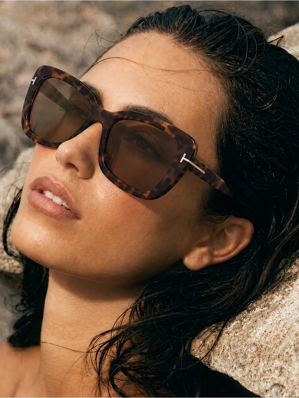 New arrival! Authentic TOM FORD MAEVE FT1008 oversized Havana Cat Eye Sunglasses